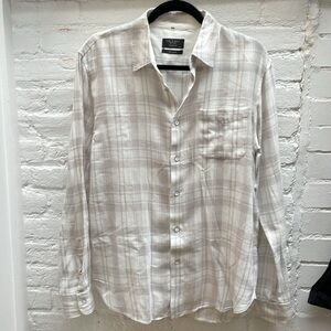 RAG & BONE  Grey Plaid Shirt, 100% cotton